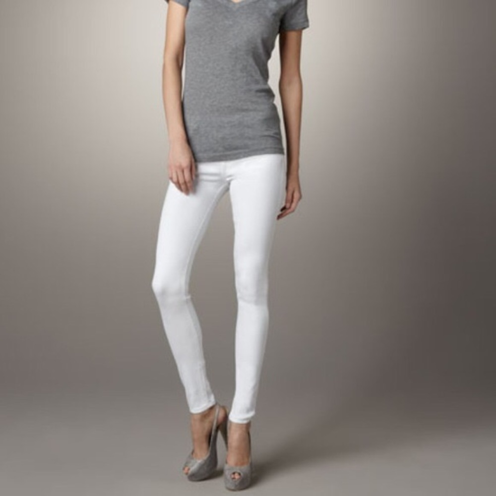 Hudson Nico Midrise Super Skinny White Jeans